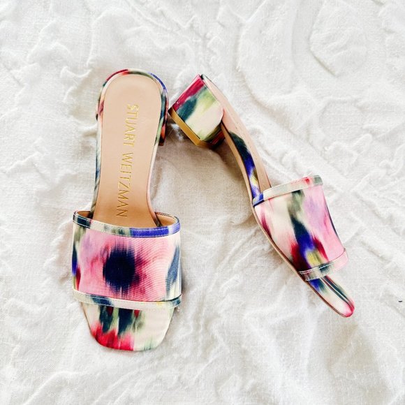 Stuart Weitzman Cayman Block Heel Sandals Size 5 - Picture 3 of 8